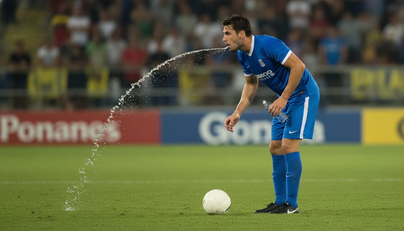 Why do football players spit water out?