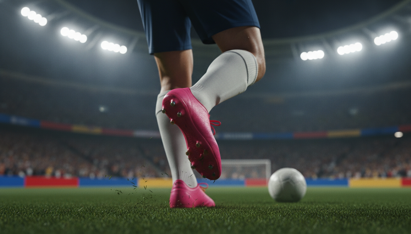 Why do football players wear pink boots?
