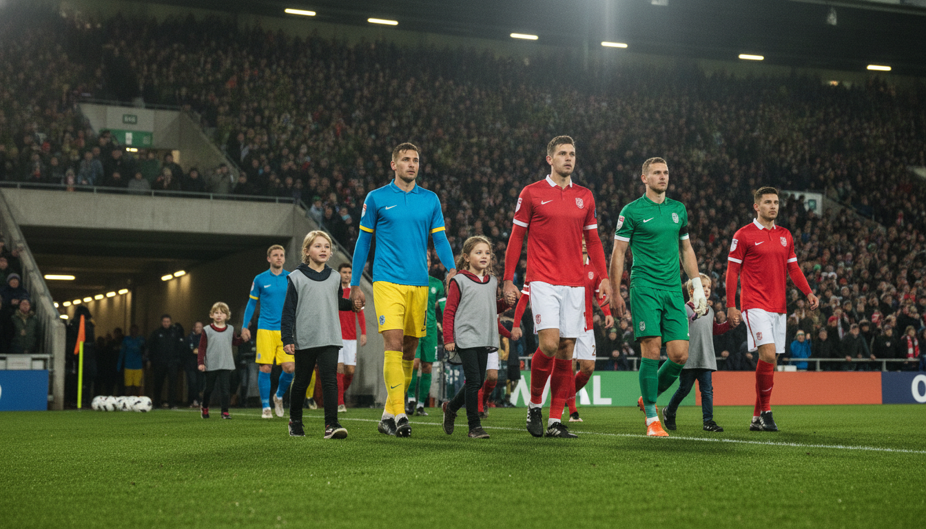 Why do footballers walk out with children?