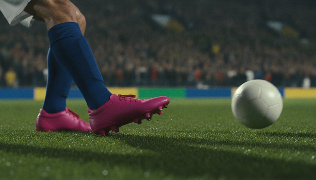 Waarom hebben voetballers roze schoenen?