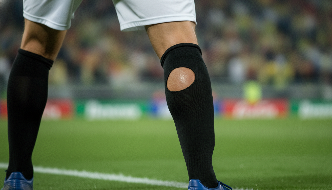 Warum haben Fußballer Löcher in den Stutzen?