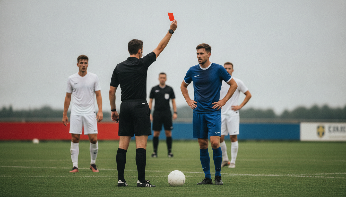 What does it mean when a footballer gets a red card?