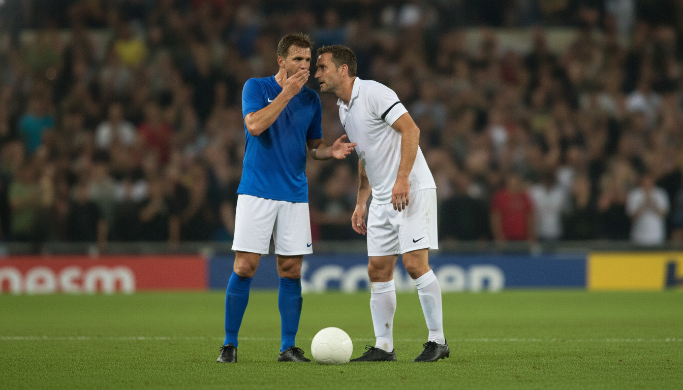 What does it mean when a footballer covers his mouth?