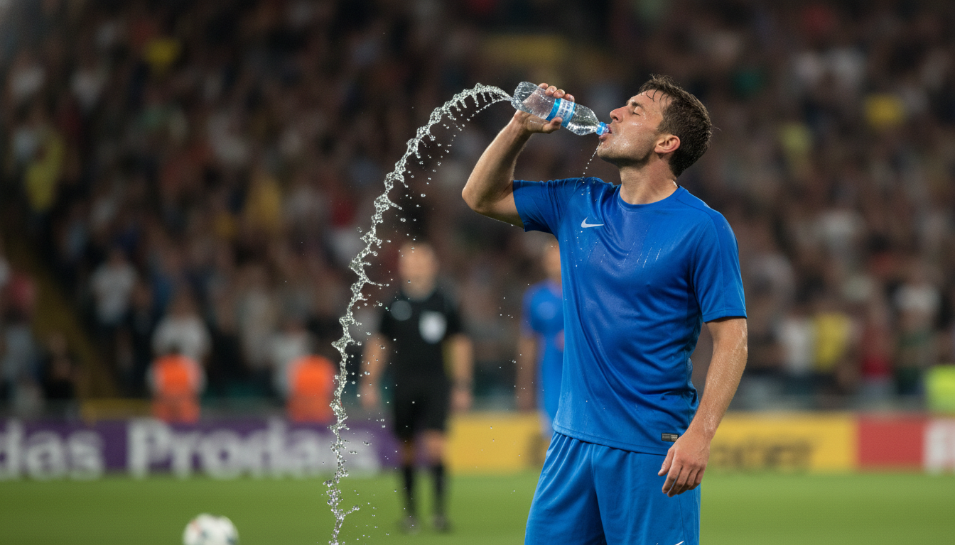 Why do football players spit out water?