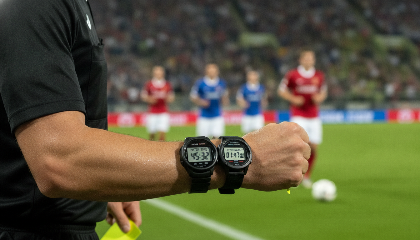 Why do referees wear 2 watches?